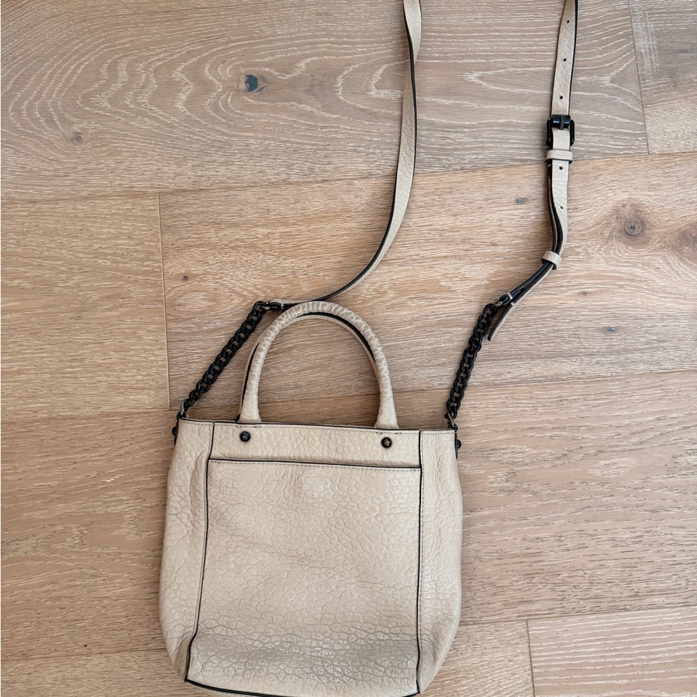 Rebecca Minkoff - Women's Cream Leather Crossbody Tote Bag